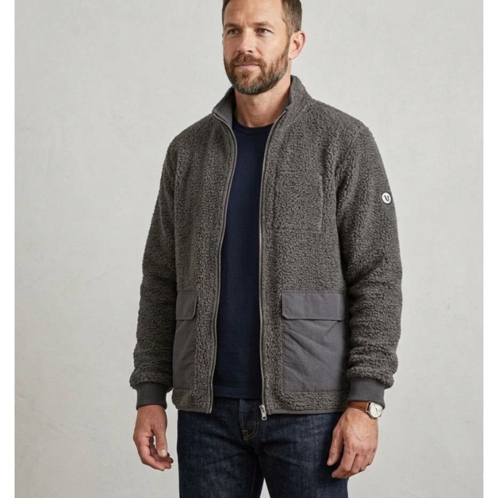 Vuori Idyllwild Sherpa Jacket‎ Full Zip Mens XL Gray